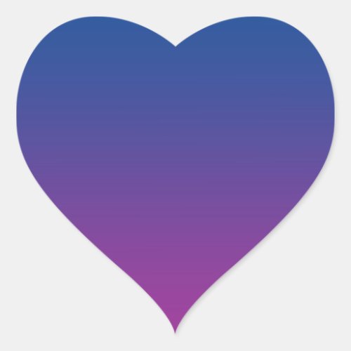 Dark Blue  Purple Ombre Heart Sticker