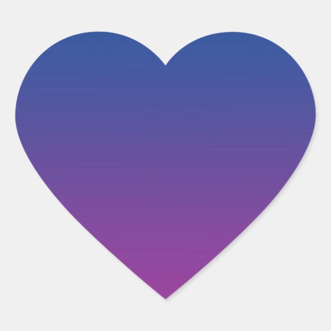 Dark Blue & Purple Ombre Heart Sticker (Front)