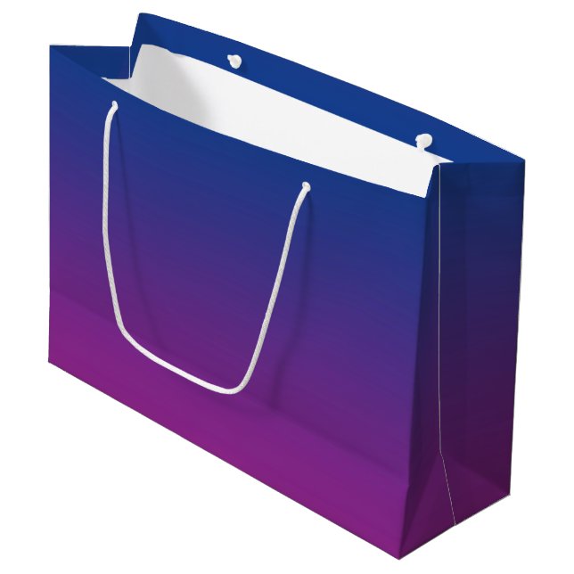 Dark Blue & Purple Ombre Large Gift Bag (Front Angled)