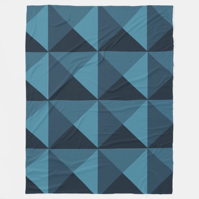 Dark Blue Pyramids  Fleece Blanket (Front)
