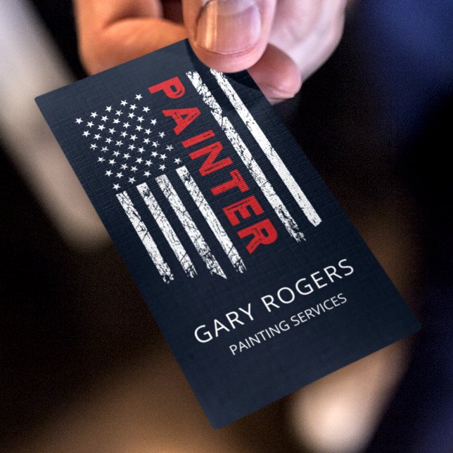 Dark Blue QR Code Painting Services Business Card (Creator Uploaded)