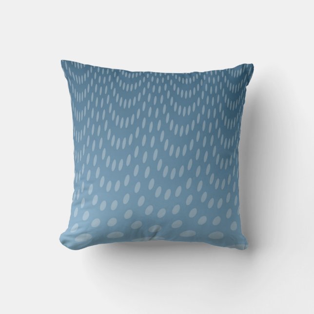 Dark Blue Rain Throw Pillow (Front)