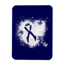 Dark Blue Ribbon Grunge Heart Magnet
