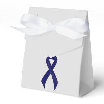 Dark Blue Ribbon Support Awareness Favor Boxes