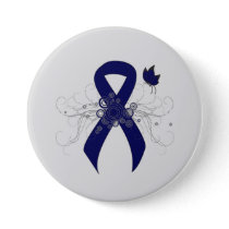 Dark Blue Ribbon with Butterfly Button