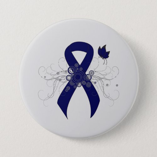 Dark Blue Ribbon with Butterfly Button