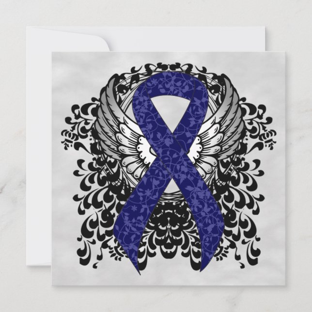 Dark Blue Ribbon with Wings (Front)