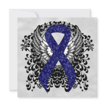 Dark Blue Ribbon with Wings