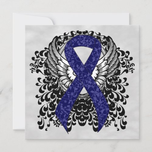 Dark Blue Ribbon with Wings