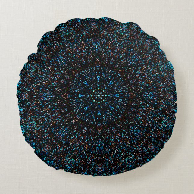 Dark Blue Round Pillow (Front)
