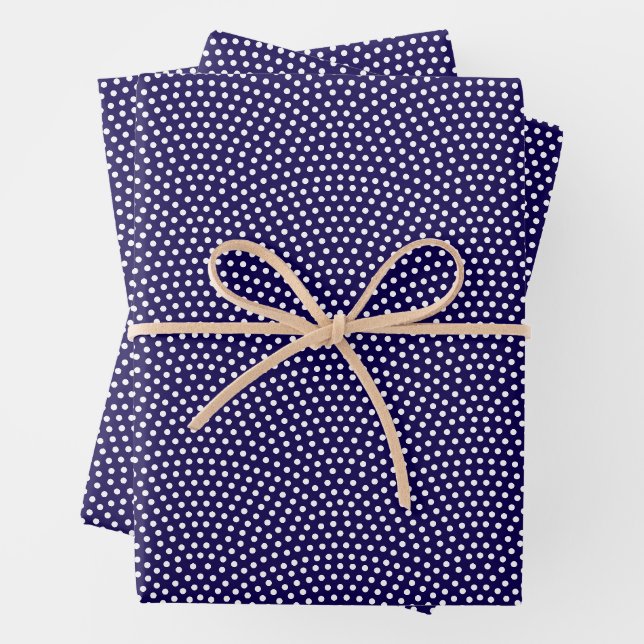 Dark Blue Same Komon (large scale) Wrapping Paper Sheets (In situ)