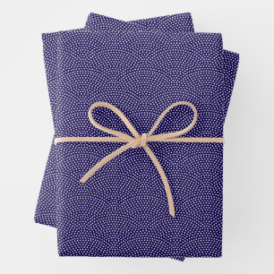 Dark Blue Same Komon (small scale) Wrapping Paper Sheets