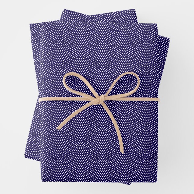 Dark Blue Same Komon (small scale) Wrapping Paper Sheets (In situ)