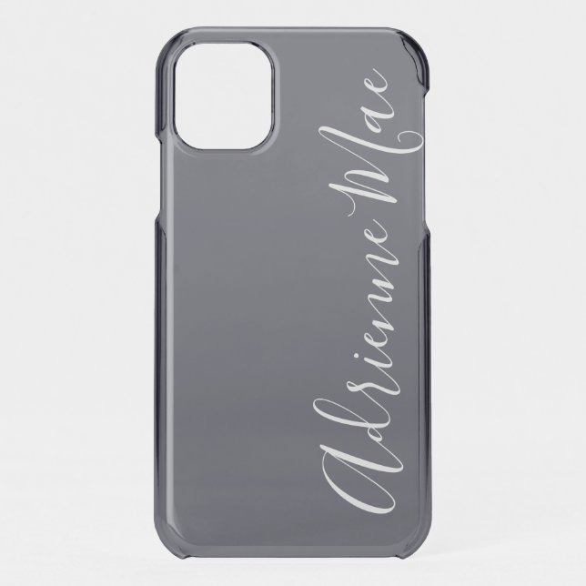 Dark Blue Satin Personalized iPhone 11 Case (Back)