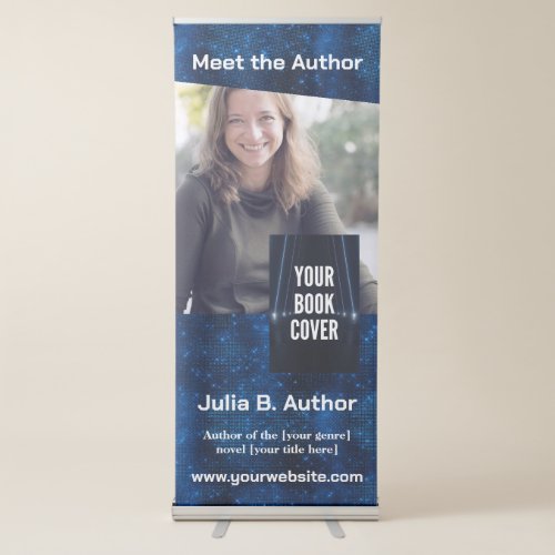 Dark Blue Sci_Fi Book Signing and Book Launch Retractable Banner