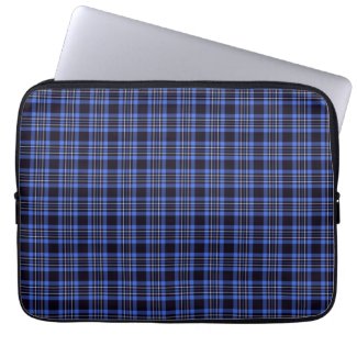 Dark Blue Scottish Tartan Laptop Sleeve