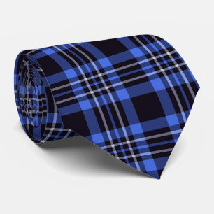 Dark Blue Scottish Tartan Pattern Neck Tie