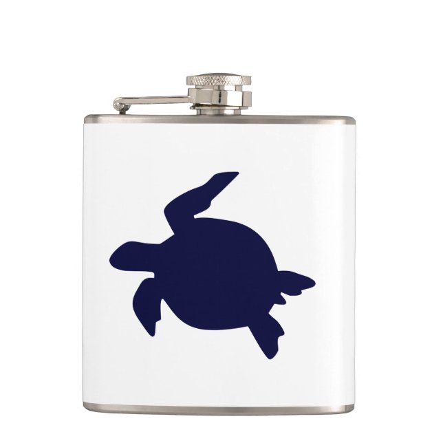 Dark Blue Sea Turtle Flask (Front)