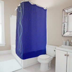 Dark Blue Shower Curtain