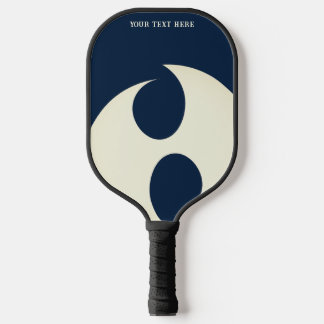 dark blue simple and White text Pickleball Paddle