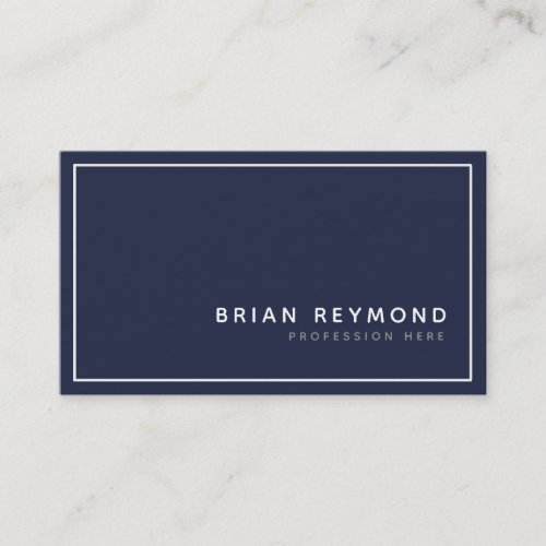 dark blue simple modern minimalist professional business card