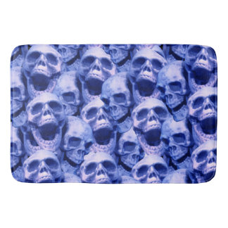 Dark Blue Skulls Bath Mat