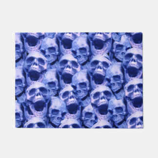 Dark Blue Skulls Doormat
