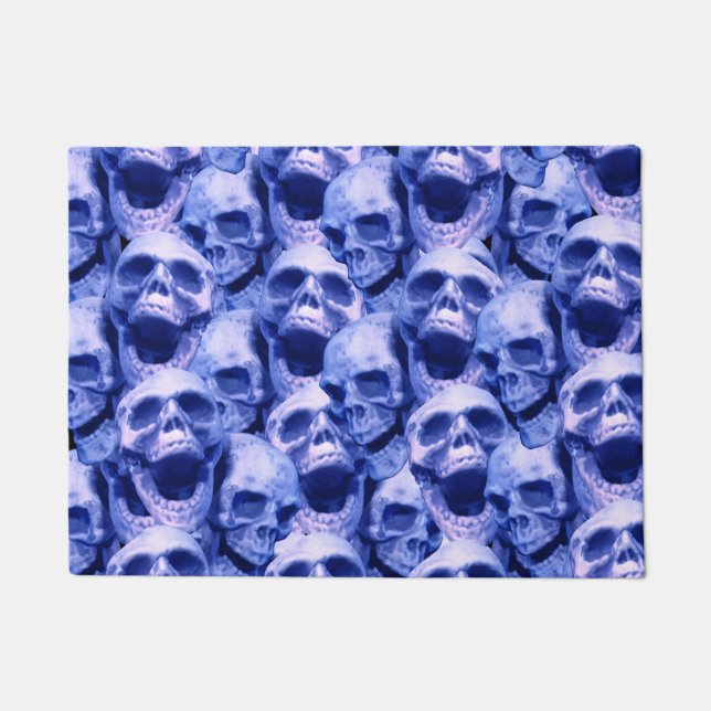 Dark Blue Skulls Doormat (Front)