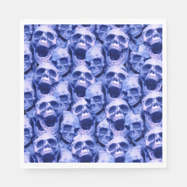 Dark Blue Skulls Napkins (Front)