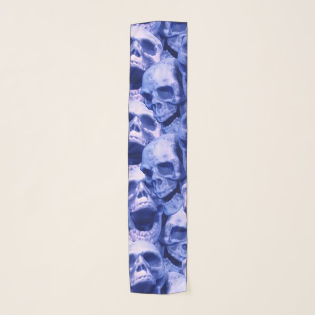 Dark Blue Skulls Scarf (Front)