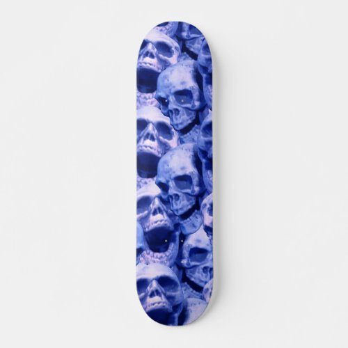 Dark Blue Skulls Skateboard