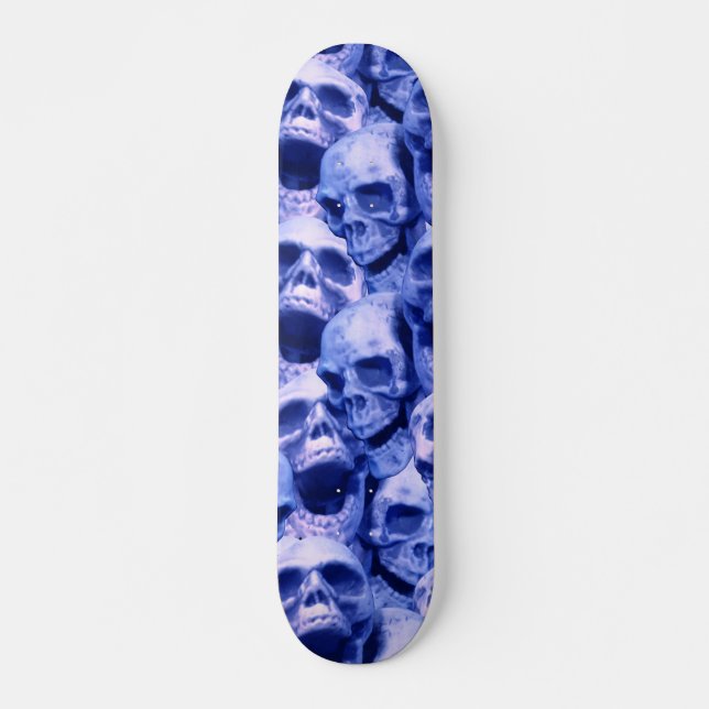 Dark Blue Skulls Skateboard (Front)