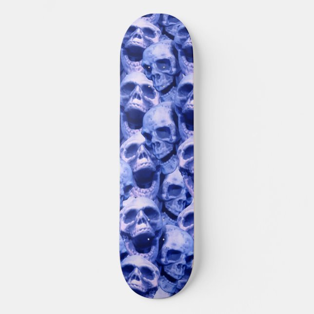 Dark Blue Skulls Skateboard (Front)