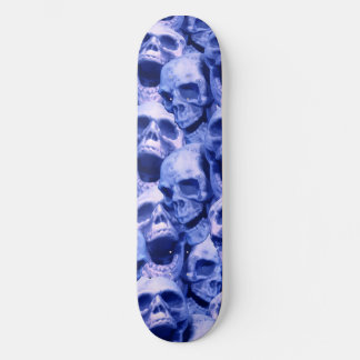 Dark Blue Skulls Skateboard Deck