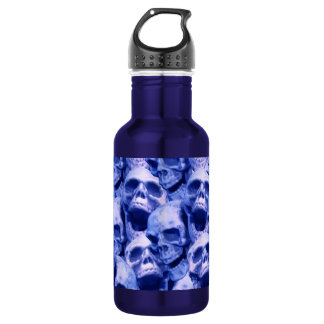 Dark Blue Skulls Stainless Steel Water Bottle