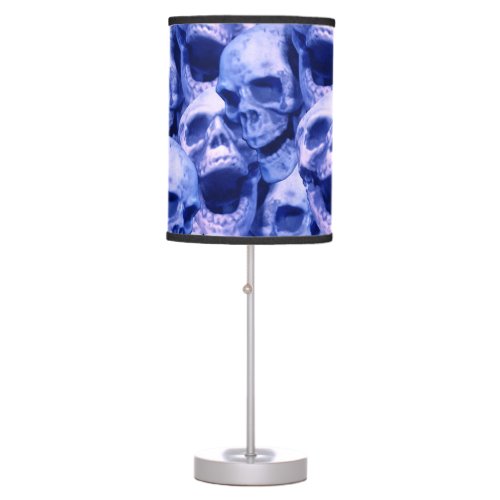 Dark Blue Skulls Table Lamp