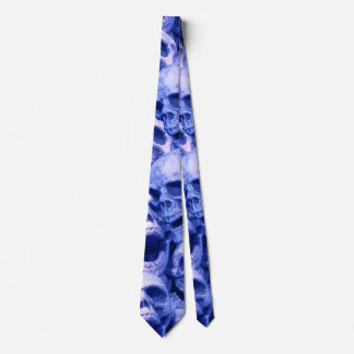 Dark Blue Skulls Tie