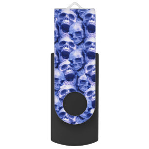 Dark Blue Skulls USB Flash Drive
