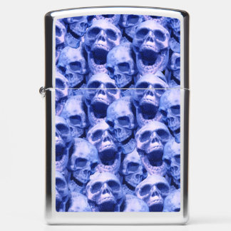 Dark Blue Skulls Zippo Lighter