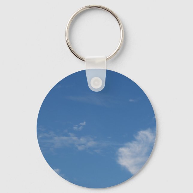 dark blue sky white clouds keychain (Front)