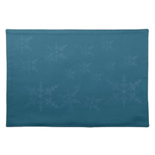 Dark Blue Snowflakes Cloth Placemat