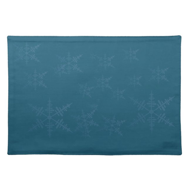 Dark Blue Snowflakes Cloth Placemat (Front)