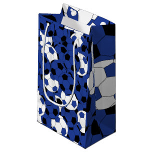 Dark Blue Soccer Ball Collage Small Gift Bag