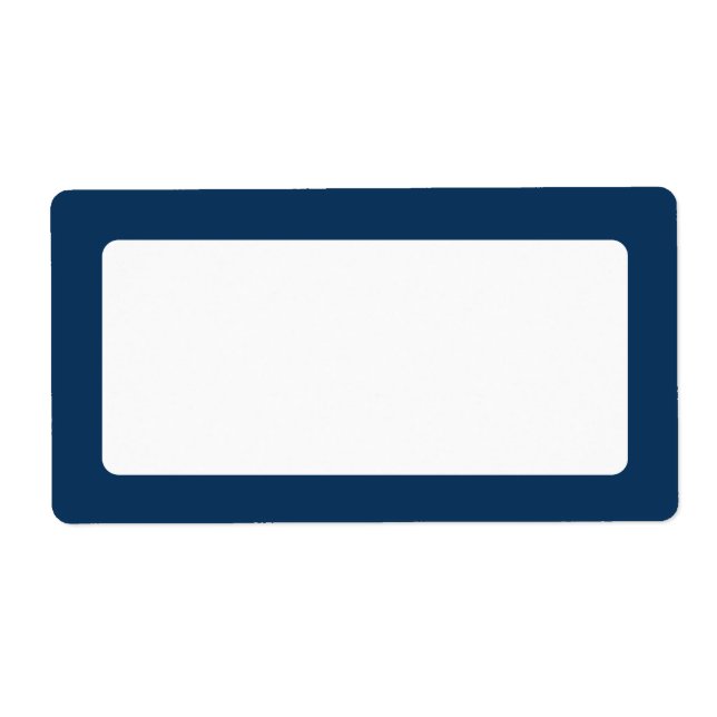 Dark blue solid color border blank label (Front)