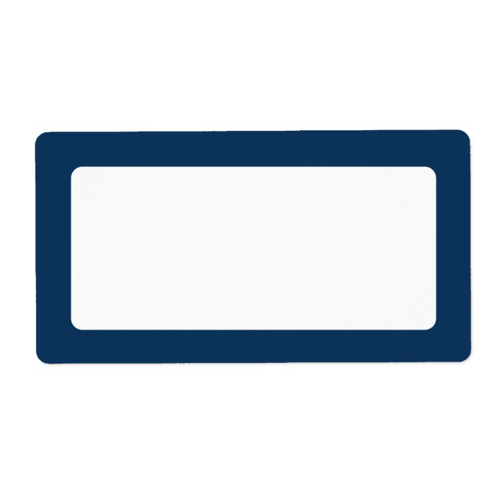 Dark blue solid color border blank label | Zazzle.com