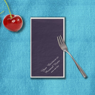 dark blue solid color -personalized paper guest towels