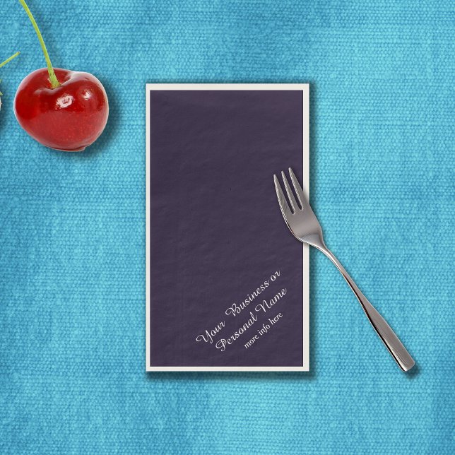 dark  blue solid color -personalized  paper guest towels (Creator Uploaded)