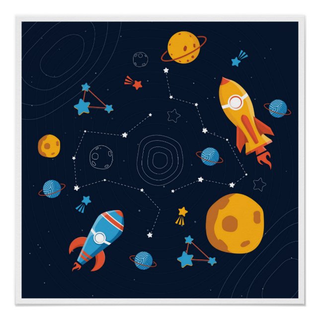 dark blue space theme poster (Front)