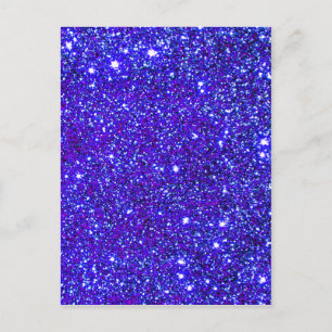 Dark Blue Sparkle Glitter Night Sky Starfield Postcard