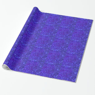 Dark Blue Sparkle Glitter Night Sky Starfield Star Wrapping Paper